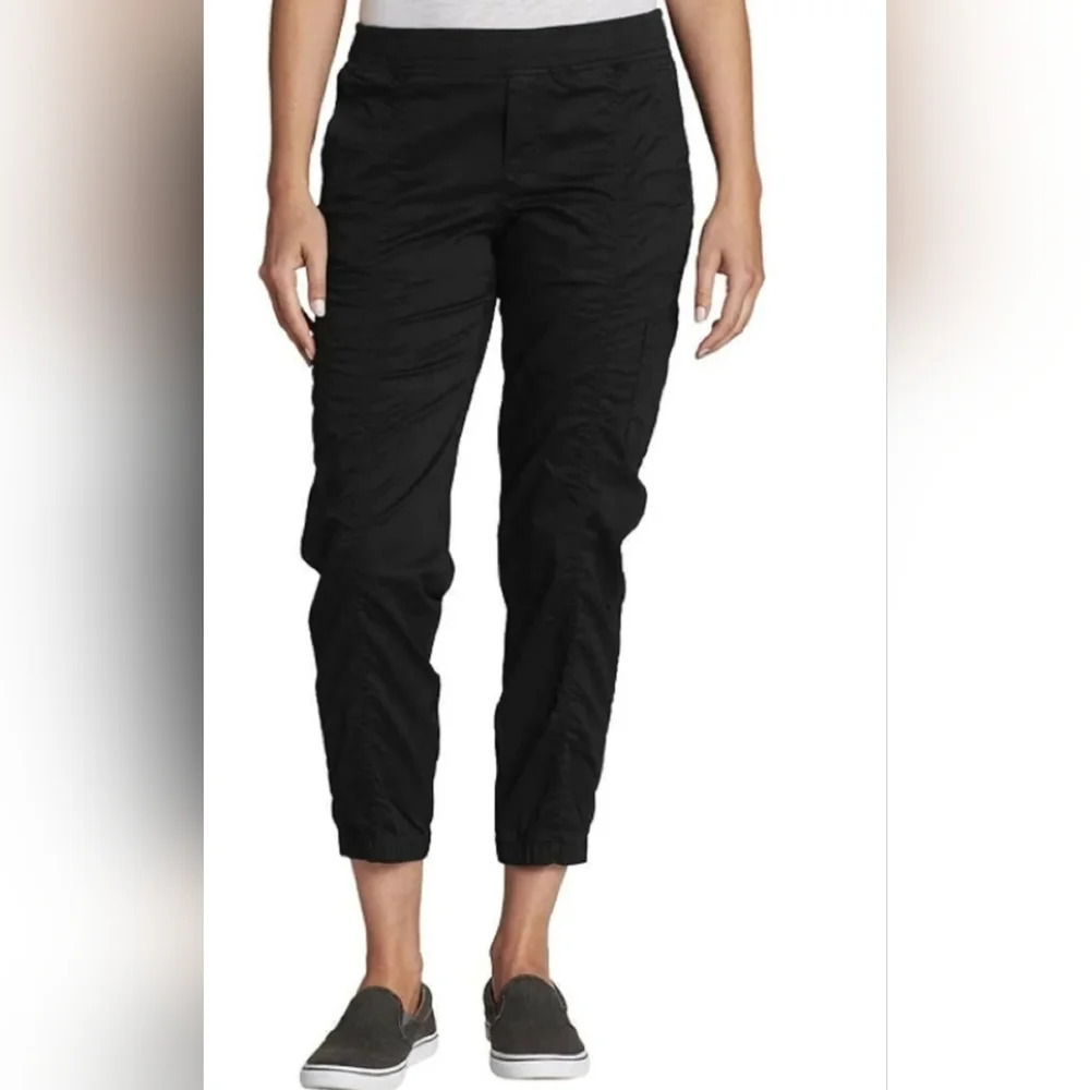 Eddie Bauer women's laid back twill jogger pull-on jogger Pant Black Outdoors 16